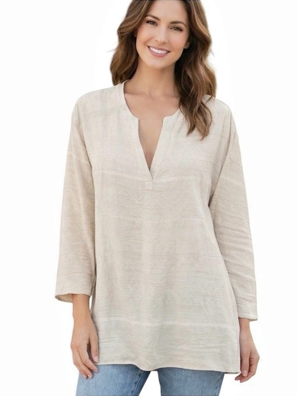 Joelle Cream Long Sleeve Tunic Like New